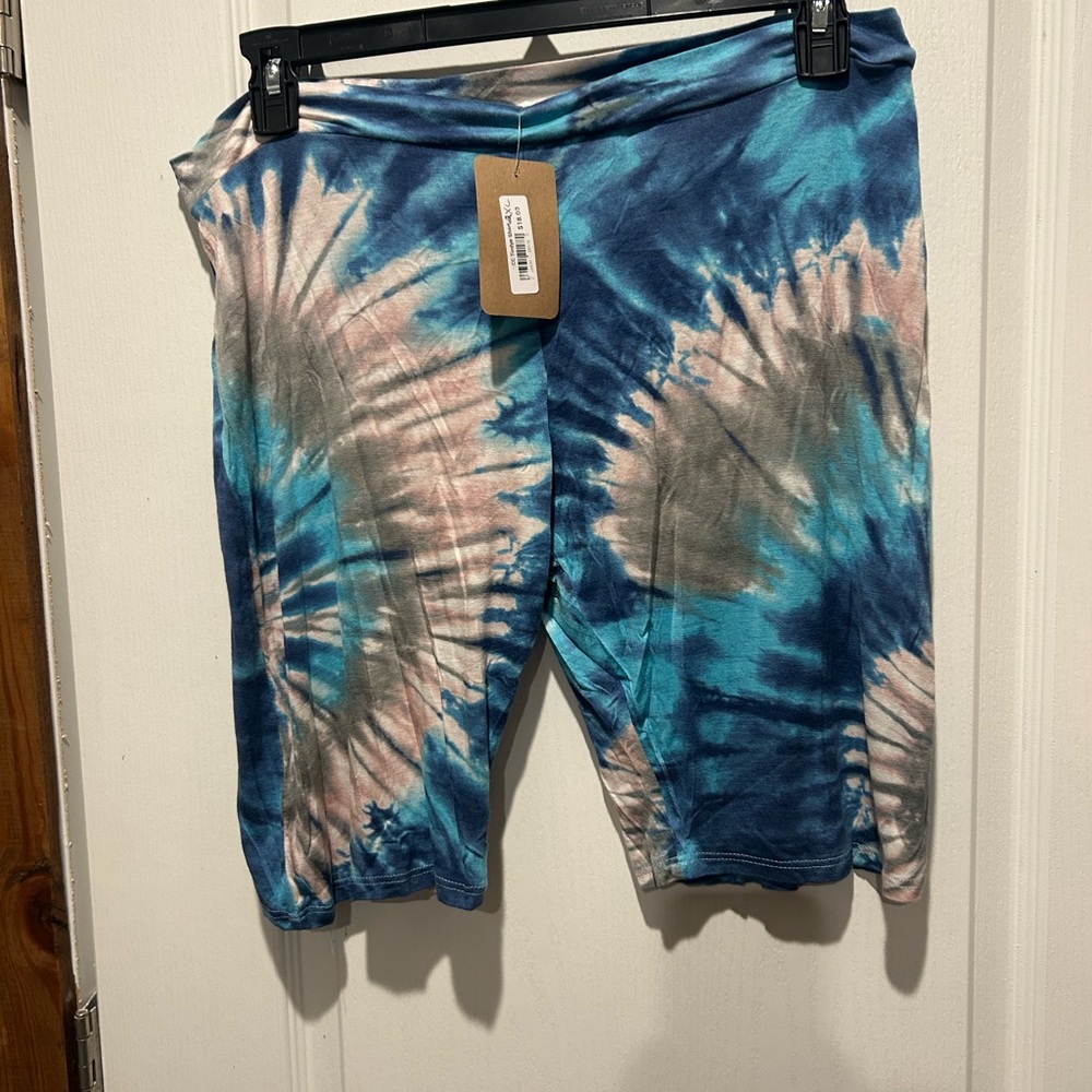 Carole Christian Blue Tie-Dye Shorts 2x NWT